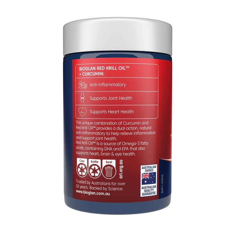 [Expiry: 08/2027] Bioglan Red Krill Oil Plus Curcumin 60 Capsules