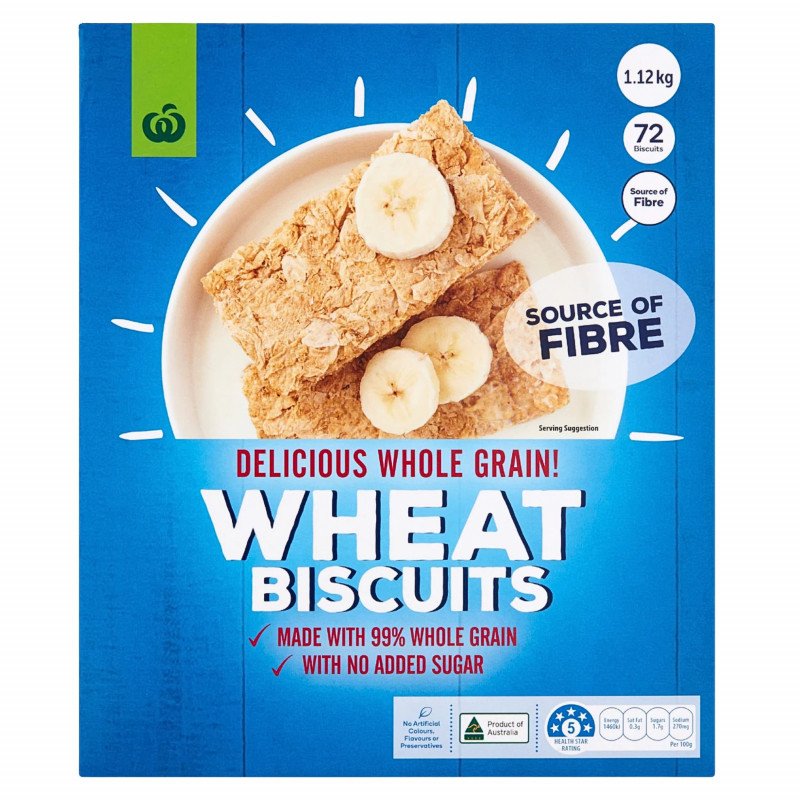 [Expiry Date: 08/09/2026]  Woolworths Wheat Biscuits 1.12kg