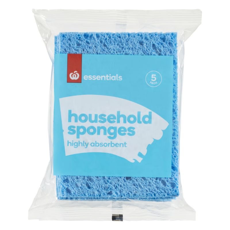 Woolworths Essentials Household Sponge 5 Pack (GREEN)