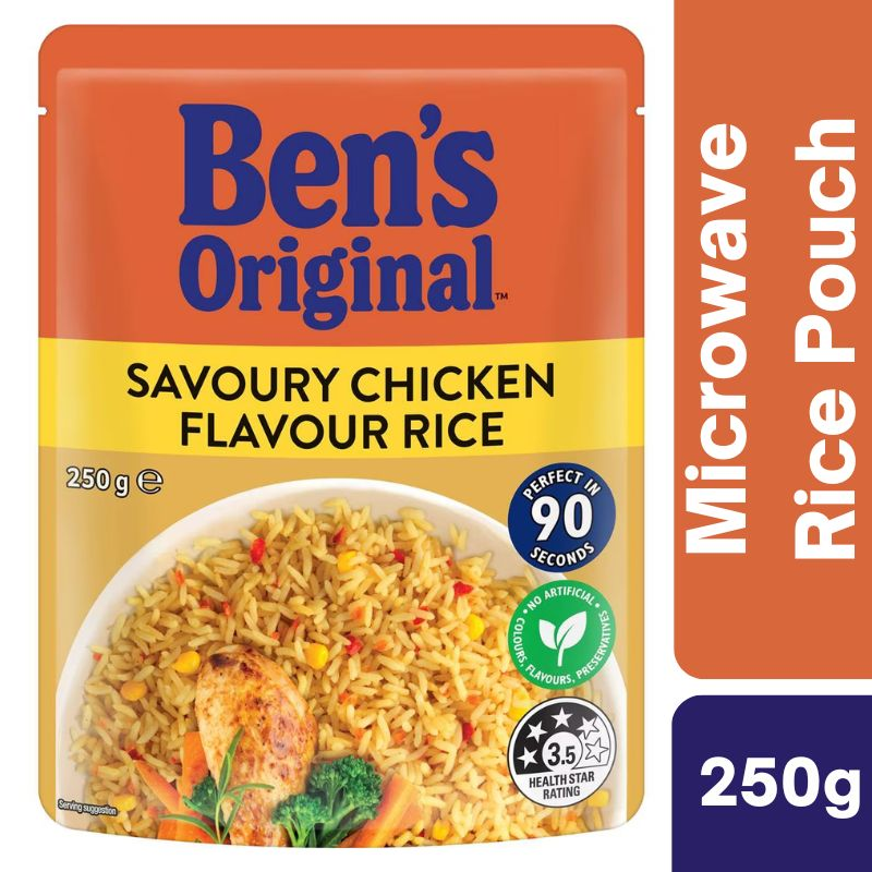 [Expiry Date: 08/02/2027] Ben's Original Savoury Chicken Flavour Rice Microwave Rice Pouch 250g
