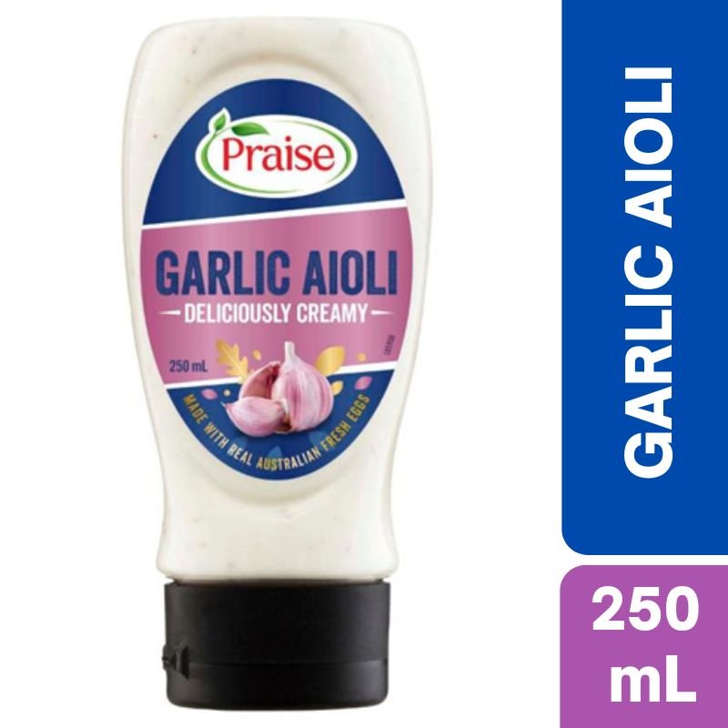 [Expiry Date: 08/01/2027] Praise Squeeze Garlic Aioli 250mL