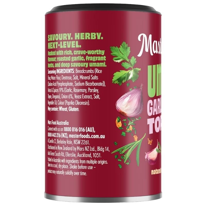 [Expiry Date: 15/09/2027] Masterfoods Umami Garlic Herb Topper Seasoning Can 50g