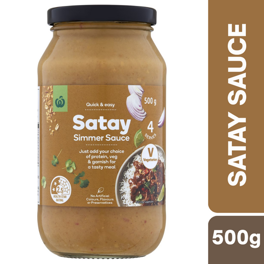 [Expiry Date: 22/01/2027] Woolworths Satay Simmer Sauce 500g