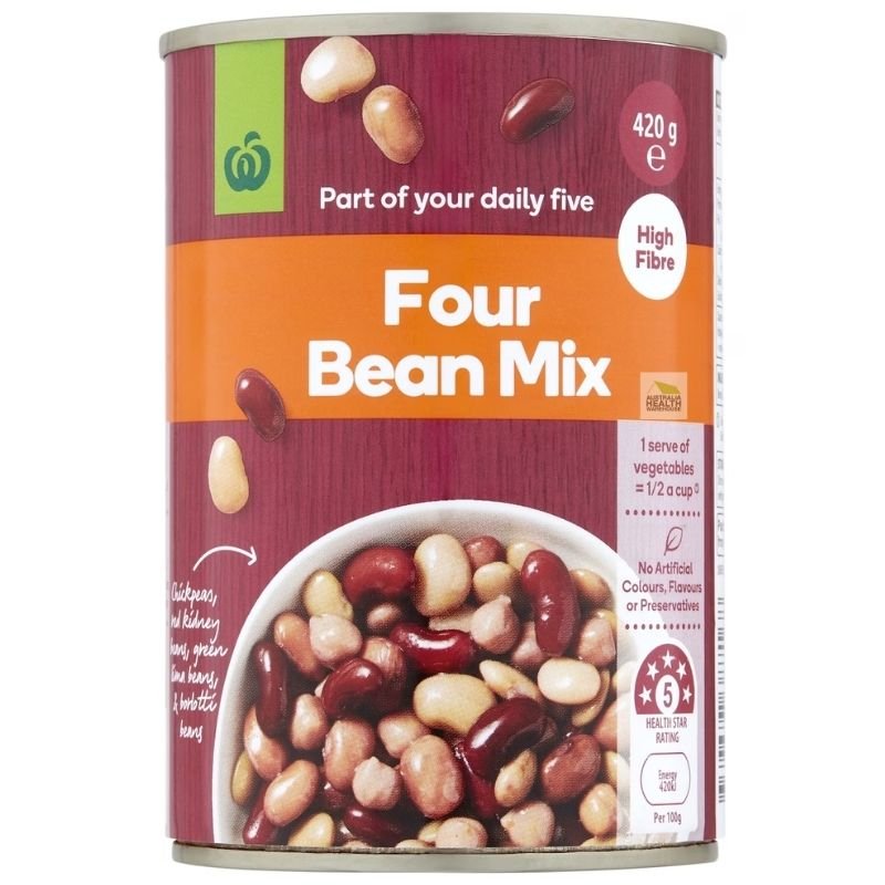 [Expiry Date: 17/06/2028] Woolworths Four Bean Mix 420g |Oz Mart