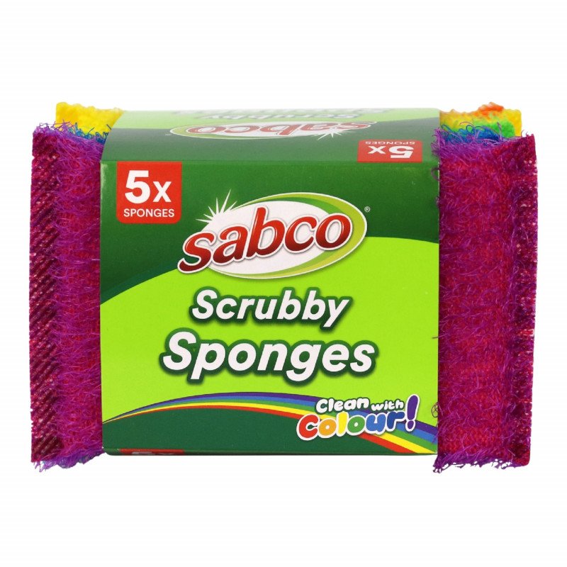 Sabco Scrubby Sponges Rainbow 5 Pack