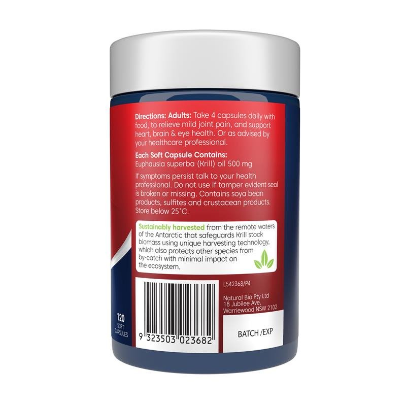 [Expiry: 12/2025] Bioglan Red Krill Oil Triple Action 500mg 120 Capsules