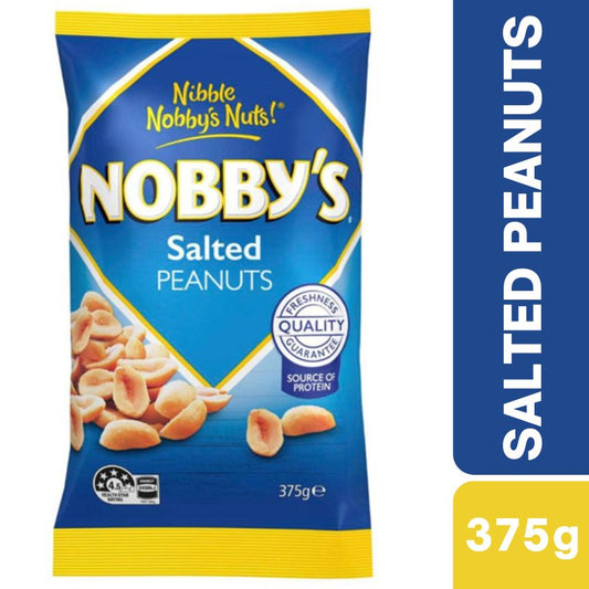 [Expiry Date:27/09/2026] Nobby's Pre-peeled Peanuts Party Bag Salted 375g