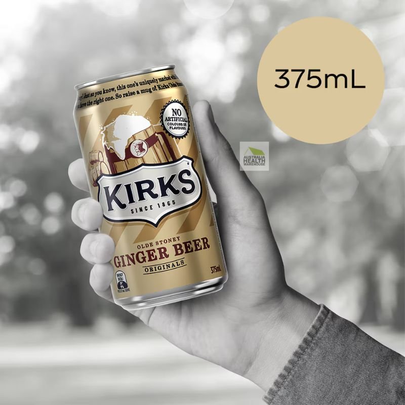 [Expiry: 21/12/2026] Kirks Ginger Beer Soft Drink Cans - 10 x 375mL