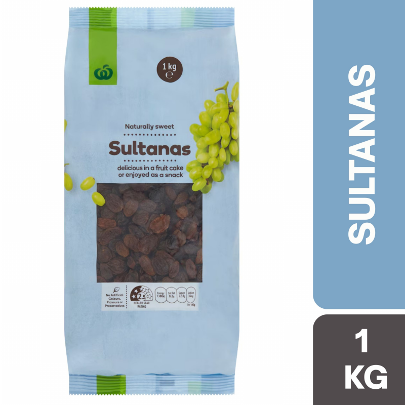 [Expiry Date: 13/12/2026] Woolworths Sultanas 1kg