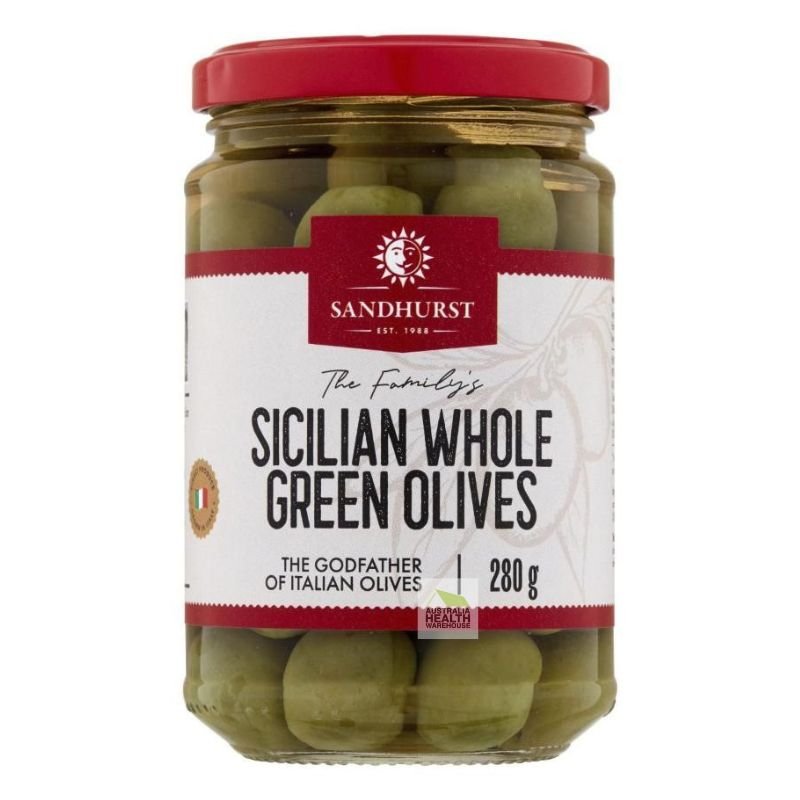[Expiry Date: 06/03/2028] Sandhurst Sicilian Whole Green Olives 280g