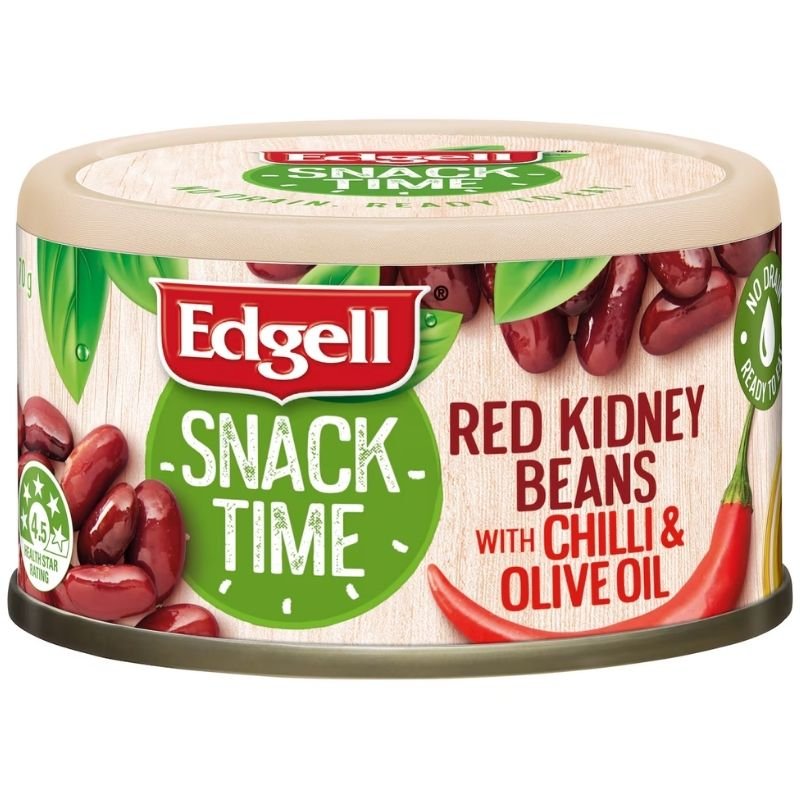 [Expiry Date: 30/06/2028] Edgell Snack Time Red Kidney Beans With Chilli & Olive Oil 70g