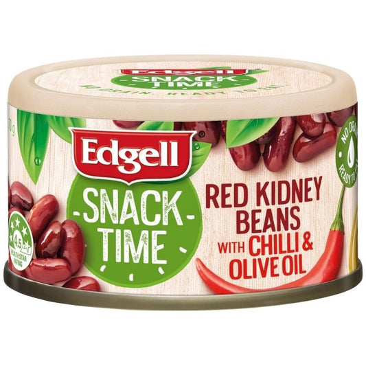 [Expiry Date: 30/06/2028] Edgell Snack Time Red Kidney Beans With Chilli & Olive Oil 70g