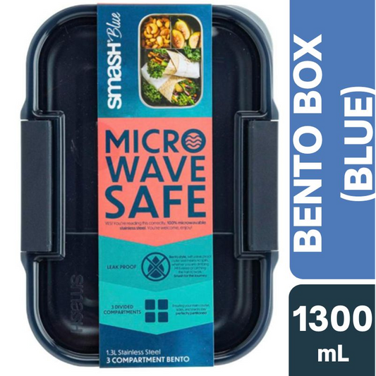 Smash Blue Stainless Steel Bento Box 1300mL (Blue)