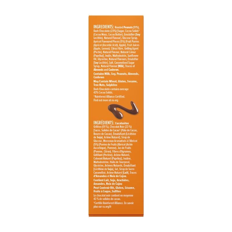 [CLEARANCE Expiry: 19/04/2025] Nice & Natural Chocolate Nut Bars Apricot 6 Bars 180g