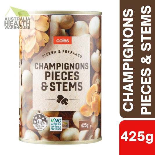 Coles Champignons Pieces & Stems 425g
