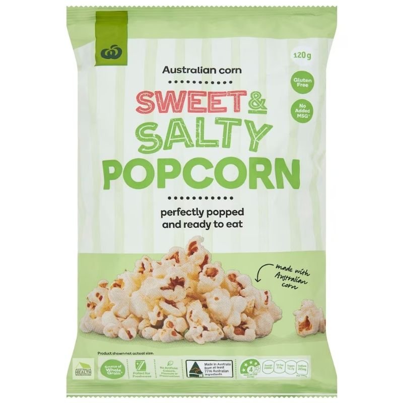 [CLEARANCE Expiry: 21/02/2026] Woolworths Sweet & Salty Popcorn 120g