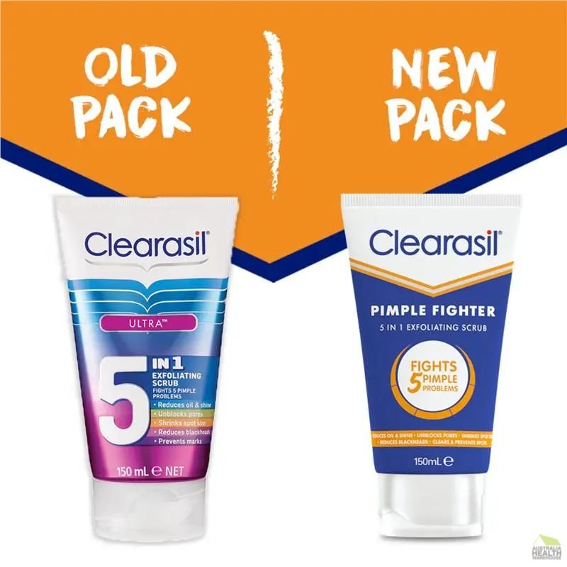 [Expiry Date: 05/2027] Clearasil Pimple Fighter 5 in 1 Exfoliating Face Scrub 150mL