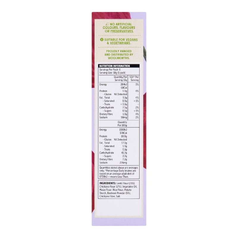 [Expiry: 11/02/2027] Woolworths Macro Lentil Bites Buzzin' Beetroot 6 Packs 108g