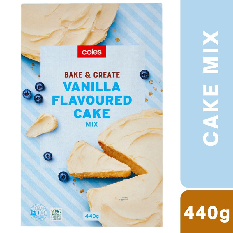 [CLEARANCE Expiry Date: 29/08/2026] Coles Bake & Create Vanilla Flavoured Cake Mix 440g