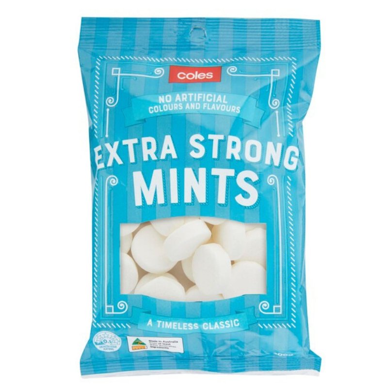 [Expiry: 16/03/2027] Coles Extra Strong Mints 200g