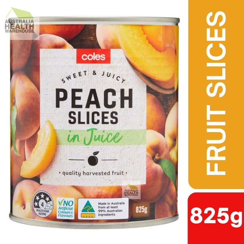 [Expiry Date: 03/2027] Coles Australian Peach Slices In Juice 825g