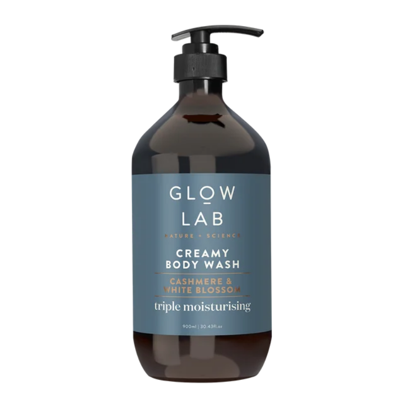 [Expiry: 07/2028] Glow Lab Creamy Body Wash Triple Moisturising Cashmere & White Blossom 900mL