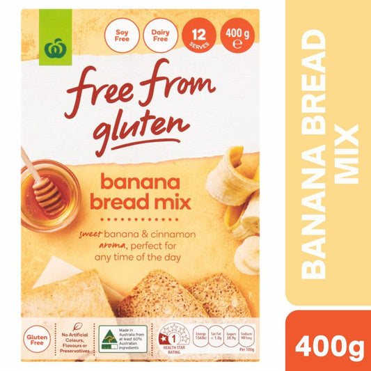 [Expiry Date: 01/12/2026] Woolworths Free From Gluten Banana Bread Mix 400g | Oz Mart