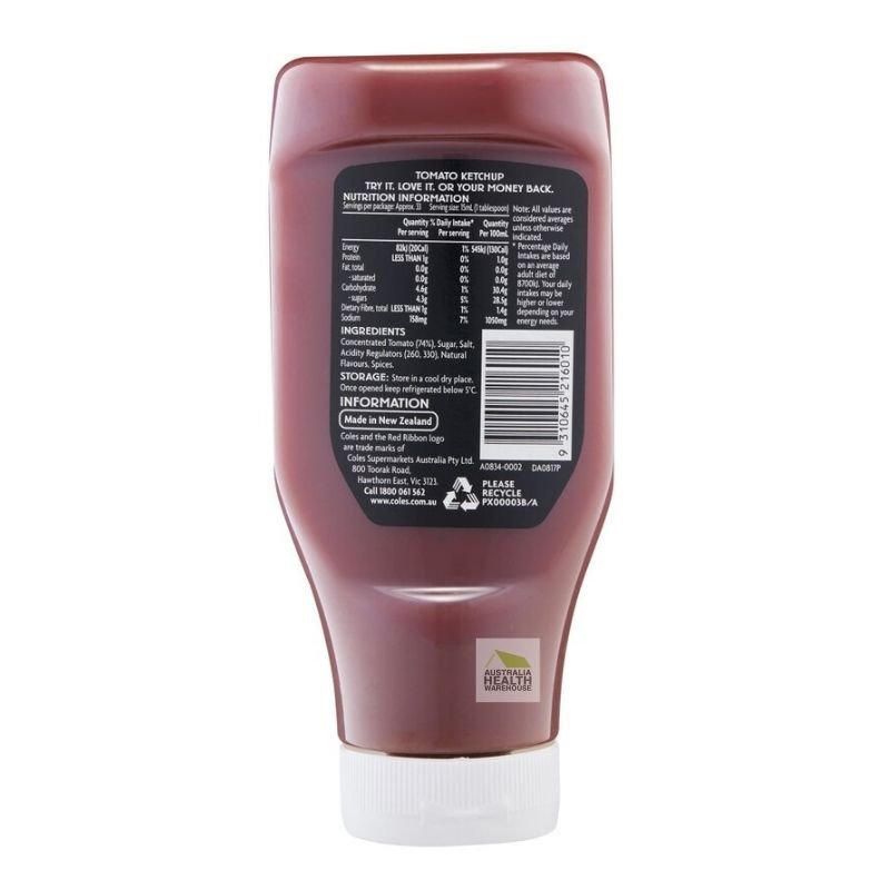 [Expiry:02/10/2026] Coles Tomato Ketchup 487mL