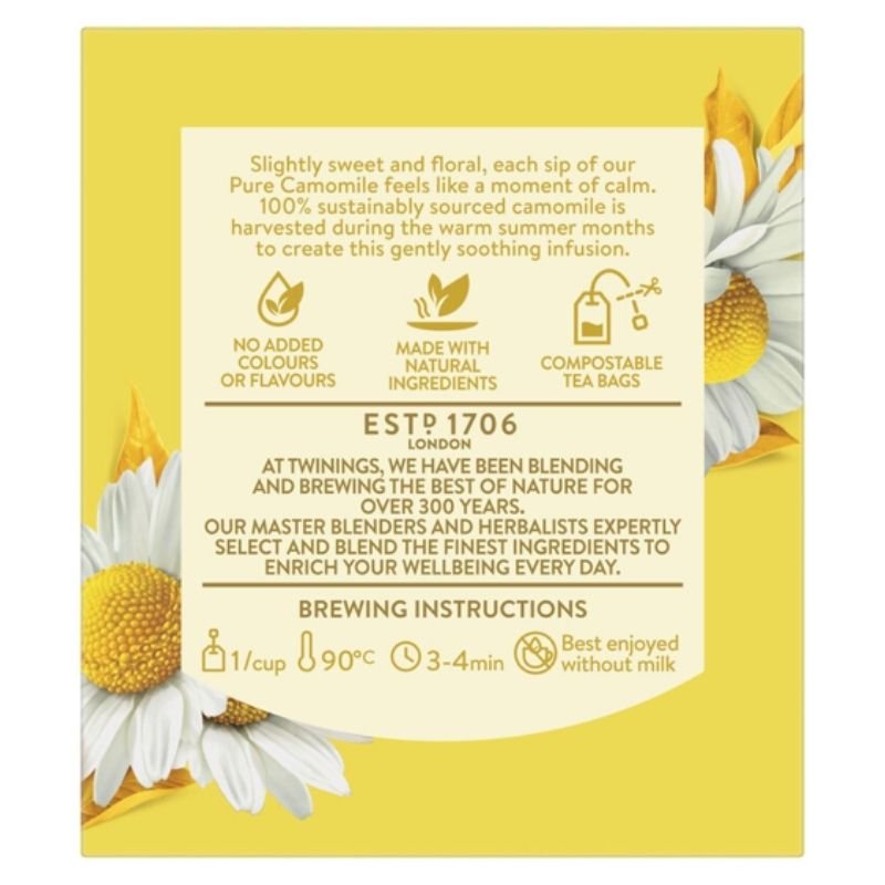 [Expiry: 22/09/2028]  Twinings Pure Camomile Tea Bags 12g 10 Pack