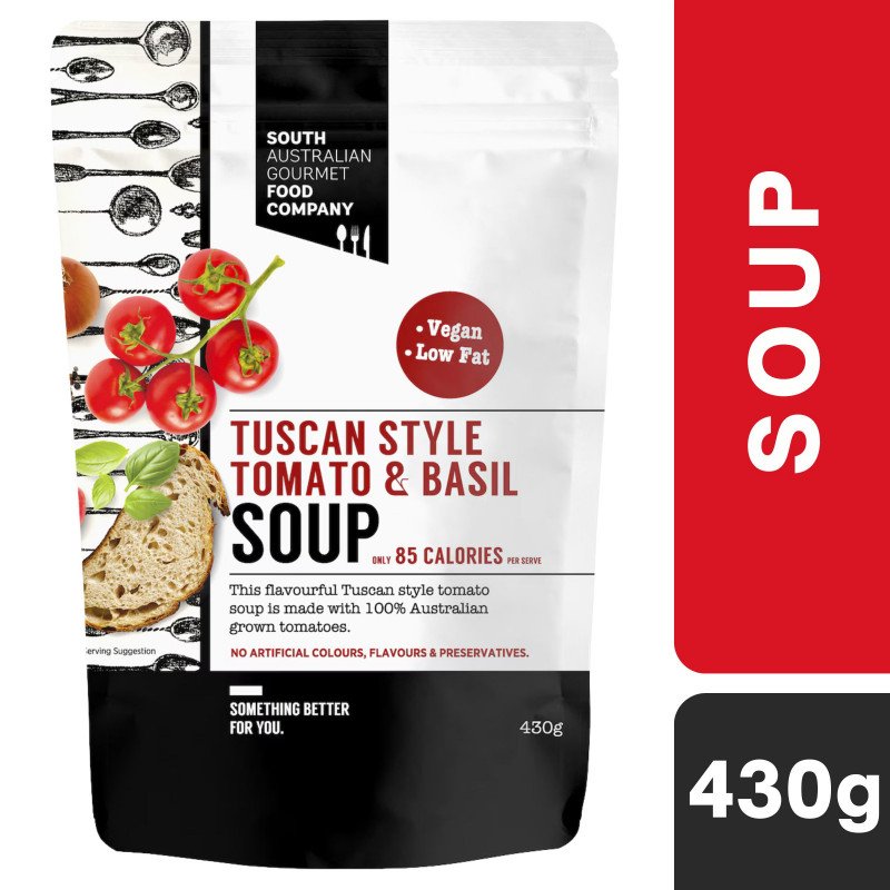 [Expiry Date: 22/01/2028] South Australian Gourmet Food Company Tuscan Style Tomato & Basil Soup 430g