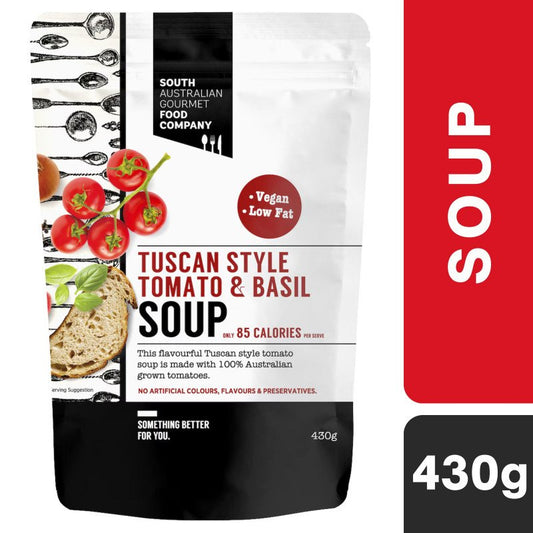 [Expiry Date: 22/01/2028] South Australian Gourmet Food Company Tuscan Style Tomato & Basil Soup 430g