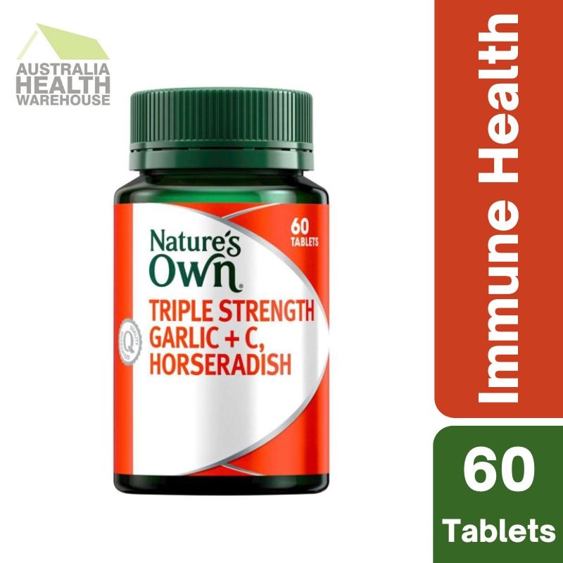 [Expiry Date: 01/2029] Nature's Own Triple Strength Garlic + C, Horseradish 60 Tablets