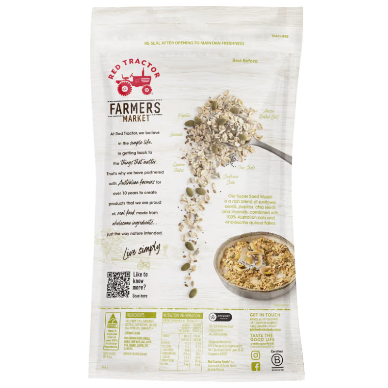 [Expiry Date: 21/08/2027] Red Tractor Farmers Market Super Seed Muesli 700g
