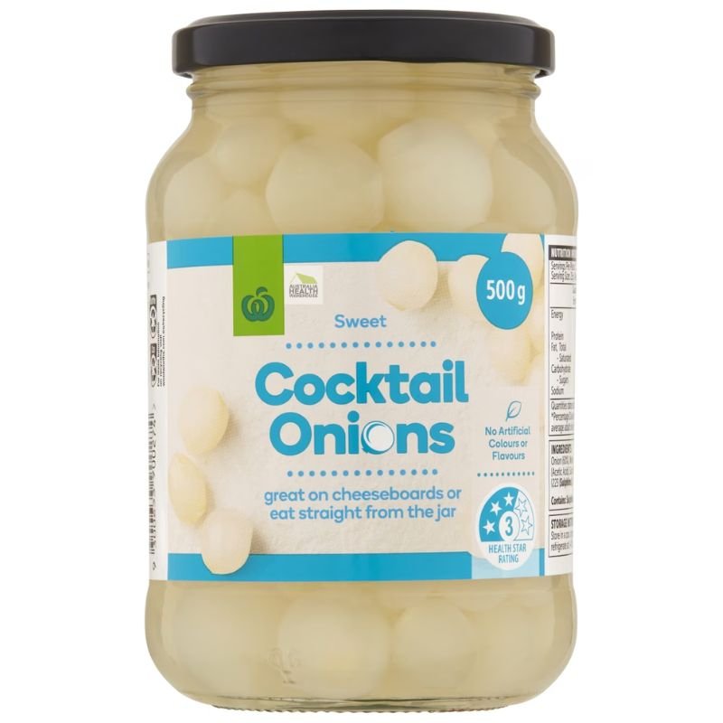 [Expiry: 19/08/2027] Woolworths Cocktail Onions 500g