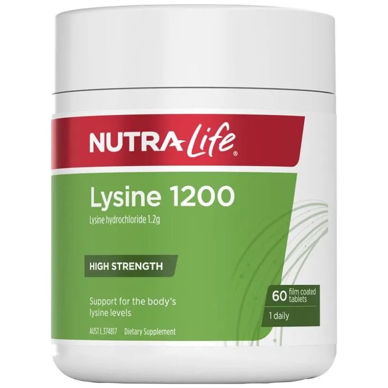 [Expiry Date: 15/08/2028] Nutra-Life Lysine 1200mg 60 Tablets