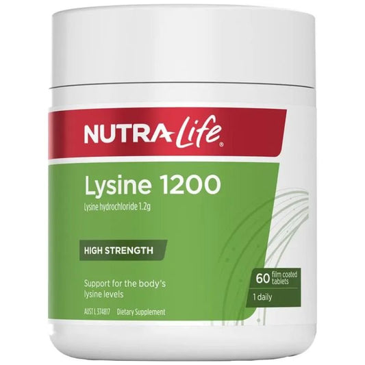 [Expiry Date: 15/08/2028] Nutra-Life Lysine 1200mg 60 Tablets