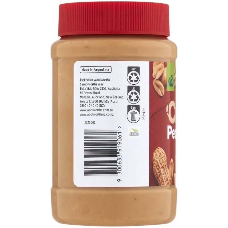 [Expiry: 29/10/2026] Woolworths Crunchy Peanut Butter 500g