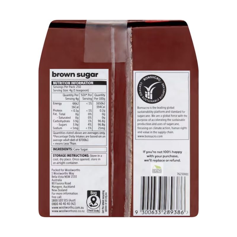 [Expiry Date: 19/08/2027] Woolworths Essentials Australian Brown Sugar 1kg