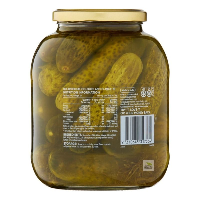 [Expiry: 01/08/2027] Coles Polski Orgorki Dill Cucumbers 1.36Kg