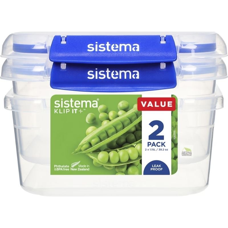 Sistema KLIP IT Plus Square Food Storage Container 1.15 Litre x 2 pack