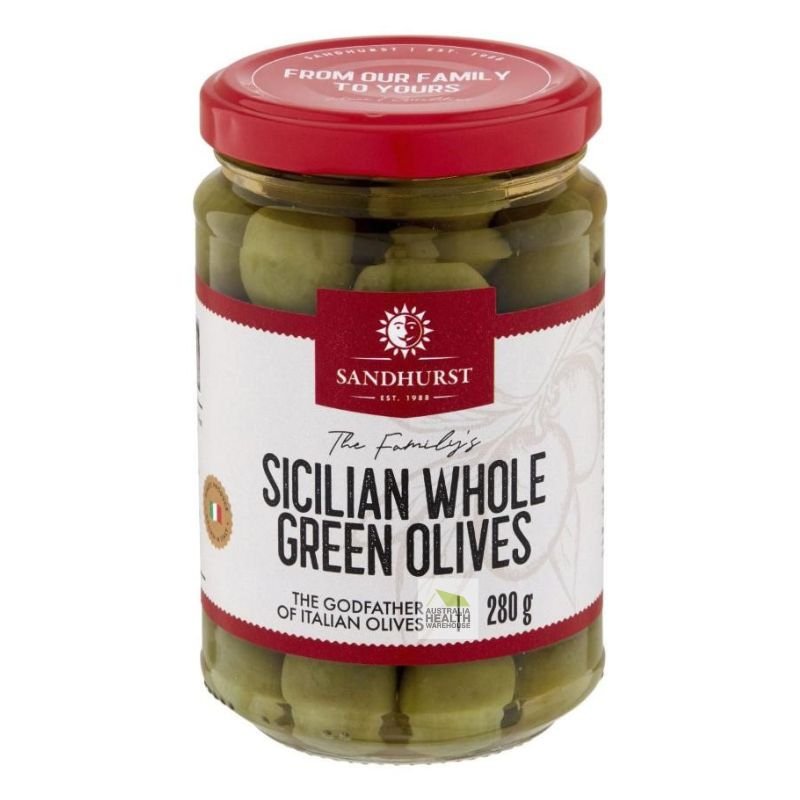 [Expiry Date: 06/03/2028] Sandhurst Sicilian Whole Green Olives 280g