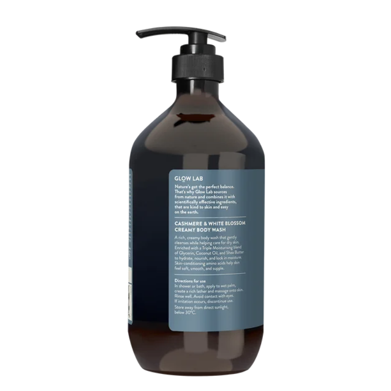 [Expiry: 07/2028] Glow Lab Creamy Body Wash Triple Moisturising Cashmere & White Blossom 900mL