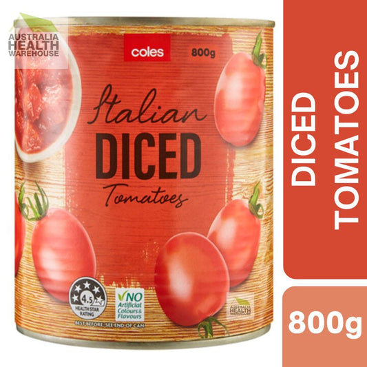 [Expiry Date: 30/07/2027]  Coles Italian Diced Tomatoes 800g