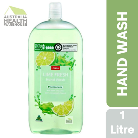 Coles Antibacterial Hand Wash Refill Lime Fresh 1 Litre