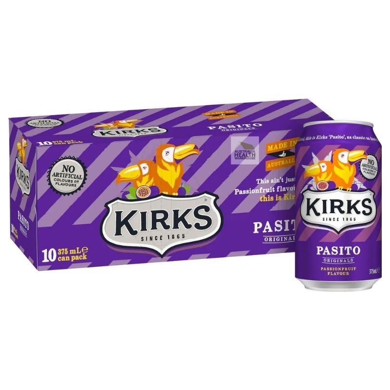 Kirks Pasito Soft Drink Cans - 10 x 375mL