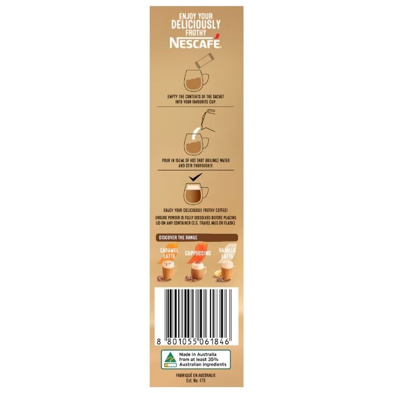 [Expiry Date: 06/2027] Nescafe Hazelnut Latte Coffee Sachets 10 Pack