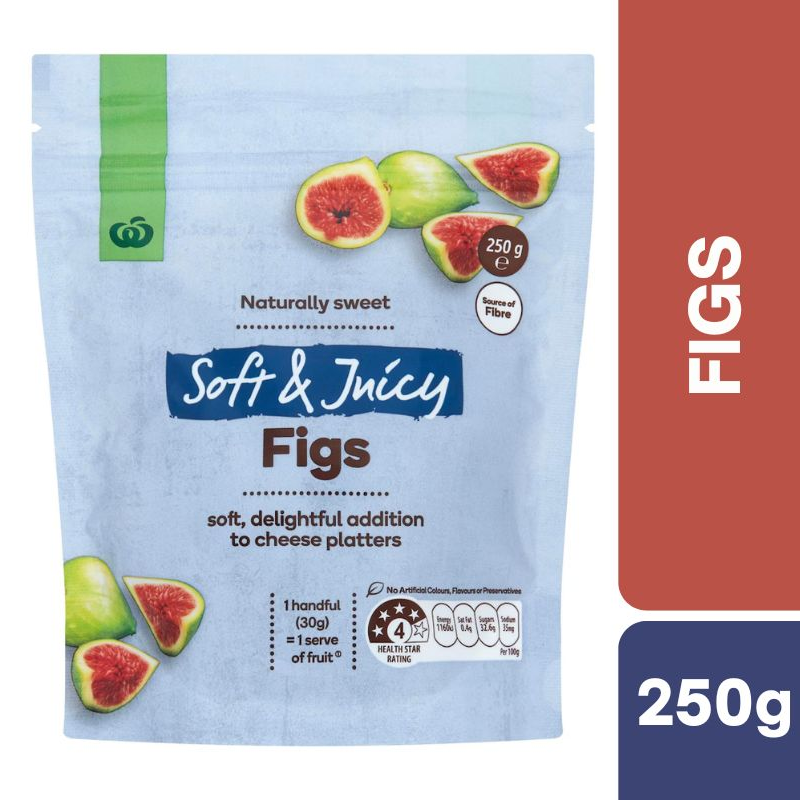 [CLEARANCE Expiry Date: 10/06/2026] Woolworths Soft & Juicy Figs 250g