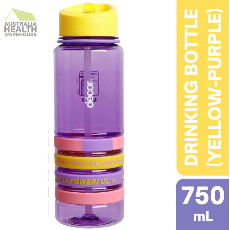 Decor Quad Bands Tritan Bottle 750mL (Yellow/Purple)