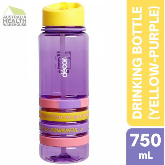 DECOR Decor Quad Bands Tritan Bottle 750mL (YELLOW- PURPLE)