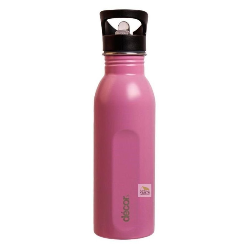 Decor Snap & Seal Straw Cap Stainless Steel Bottle 600mL (PINK)